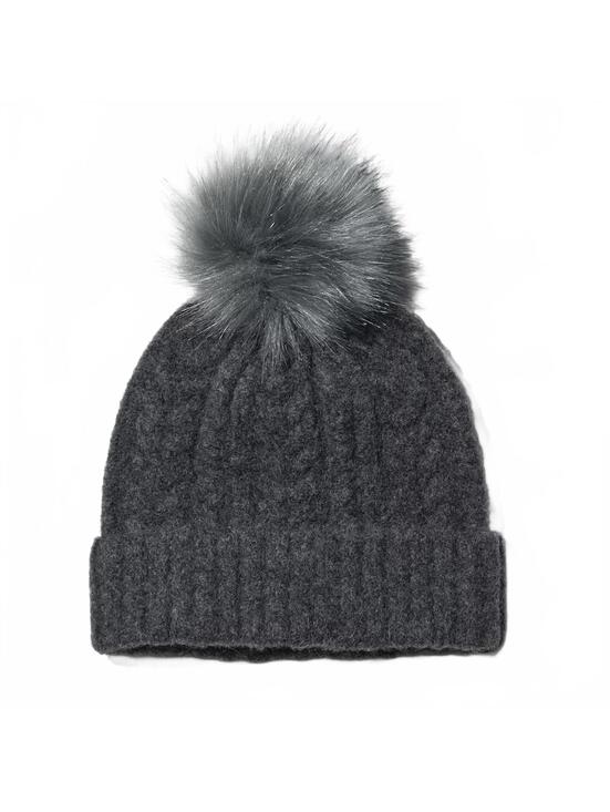 Uniqlo Accessories - Uniqlo Souffle Yarn Knitted Pom Pom Beanie NWT Dark Gray One Size